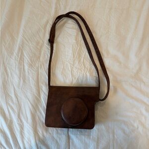 Vintage Brown Leather Protective case for FUJIFILM instax Wide camera